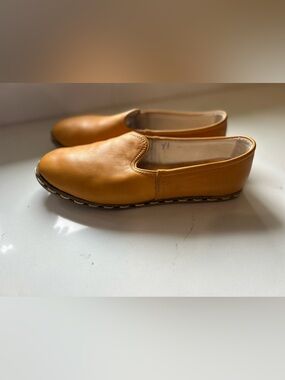 Sabah Womens EU 38 US 7 Leather Slip On Handmade loafer minimalist luxury